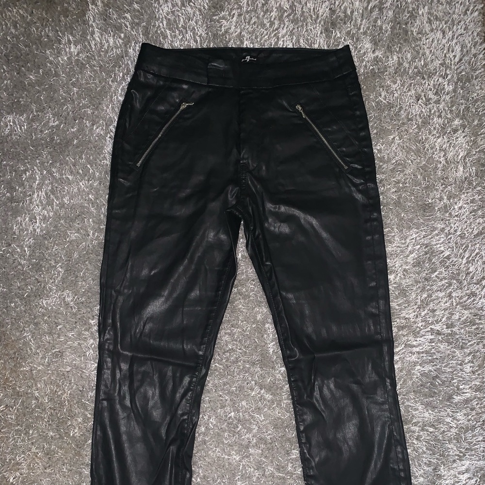 7FAM cropped pleather pants